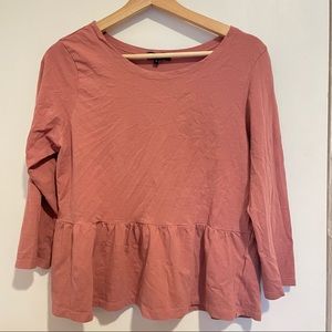 Pink Peplum Long Sleeve